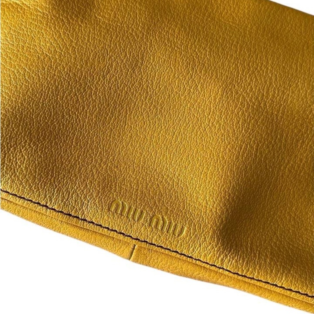 Miu Miu Vintage 2YK Mustard Yellow Leather Shoulder Bag - Picture 5 of 8